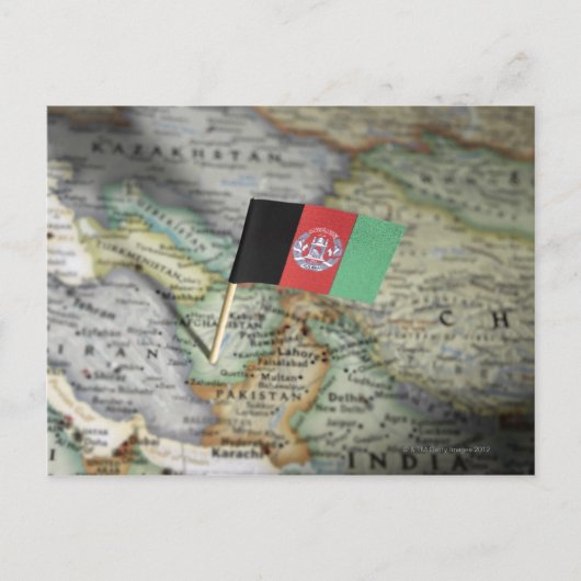 Afghanistan-Flagge in der Karte (Vorderseite)