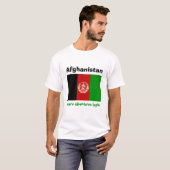 Afghanistan-Flagge + Karte + Text-T - Shirt (Vorne ganz)