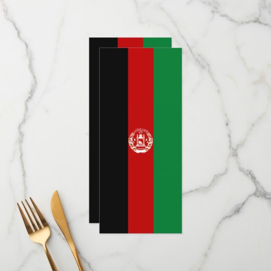 Afghanistan-Flagge Menükarte (Vorderseite/Rückseite Beispiel)