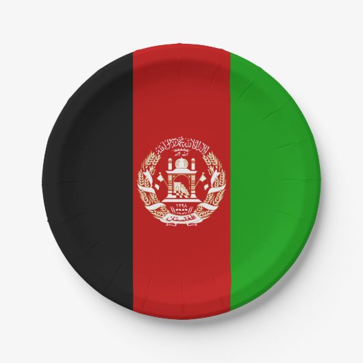 Afghanistan-Flagge Pappteller (Vorderseite)