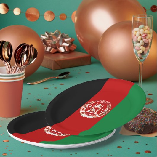 Afghanistan-Flagge Pappteller (Multi)