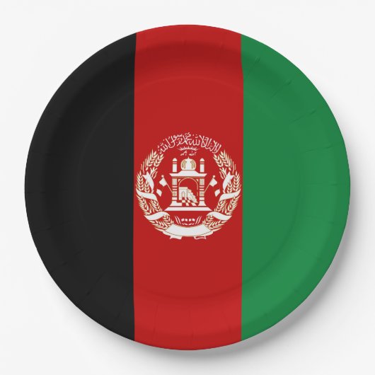 Afghanistan-Flagge Pappteller (Vorderseite)