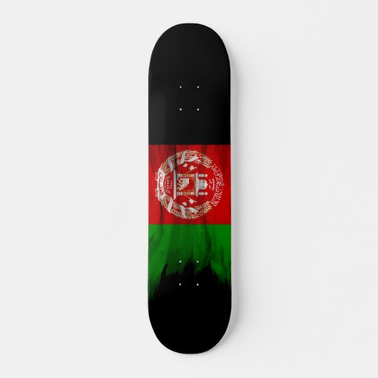 Afghanistan-Flagge Pinselstrich, nationale Flagge Skateboard (Vorne)