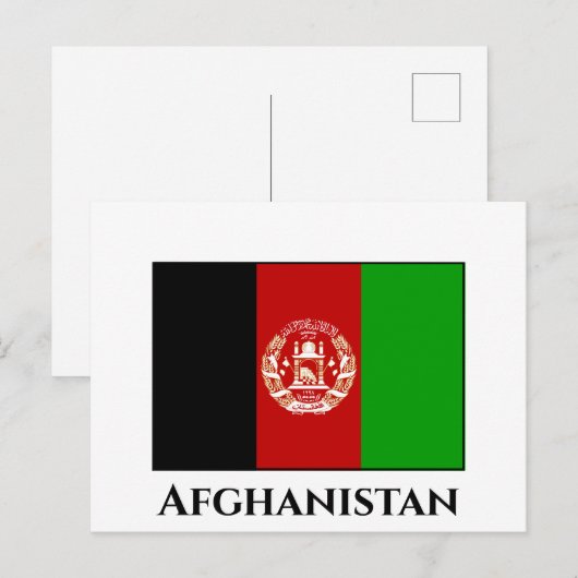Afghanistan-Flagge Postkarte (Vorne/Hinten)
