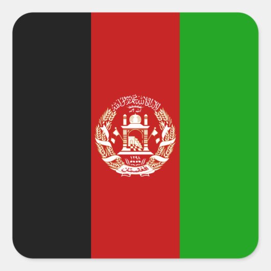 Afghanistan-Flagge Quadratischer Aufkleber (Vorderseite)