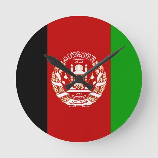 Afghanistan-Flagge Runde Wanduhr (Vorderseite)