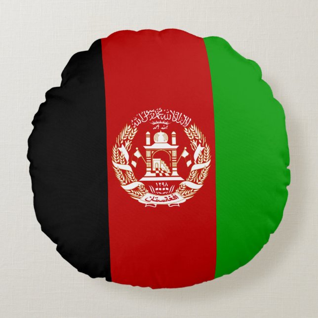 Afghanistan-Flagge Rundes Kissen (Vorderseite)