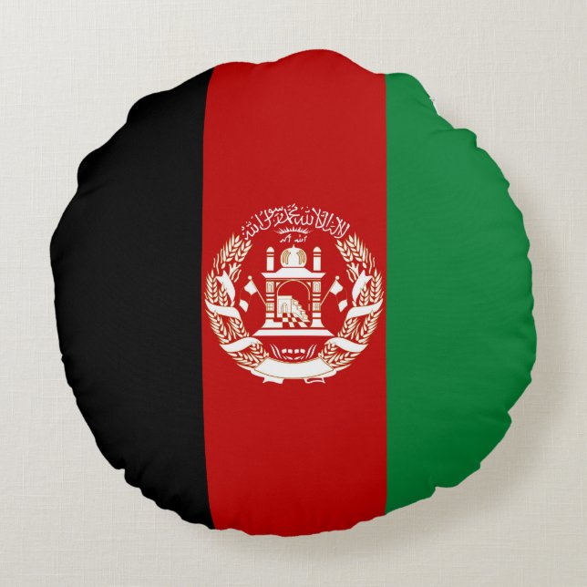 Afghanistan-Flagge Rundes Kissen (Rückseite)