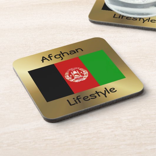 Afghanistan-Flagge+Text-Untersetzer Untersetzer (Linke Seite)