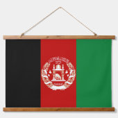 Afghanistan-Flagge Wandteppich Mit Holzrahmen (Vorderseite)