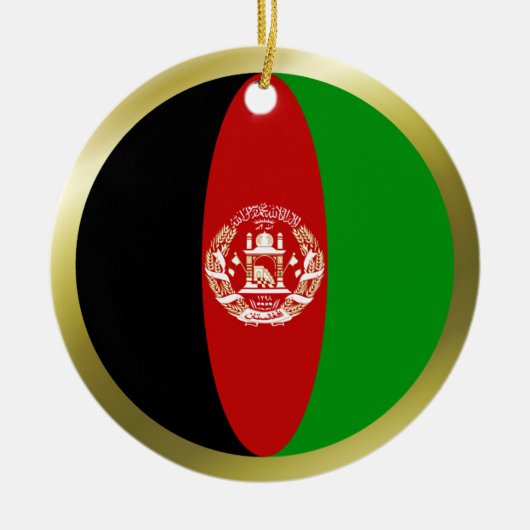 Afghanistan-Flaggen-Verzierung Keramik Ornament (Vorne)