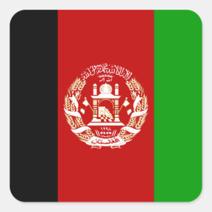 Afghanistan-Flaggenaufkleber Quadratischer Aufkleber