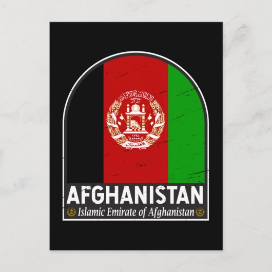 Afghanistan-Flaggenemblem erschüttert Vintag Postkarte (Vorderseite)