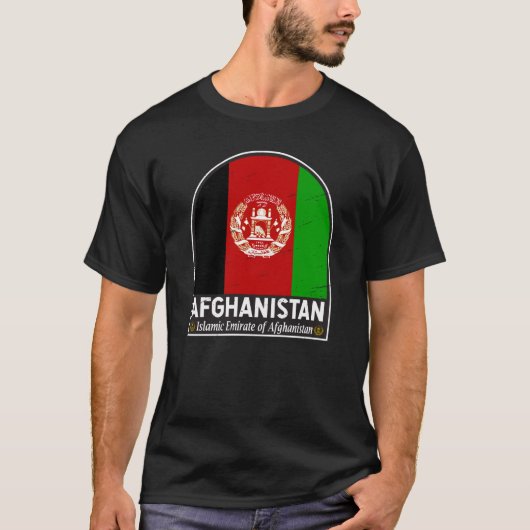 Afghanistan-Flaggenemblem erschüttert Vintag T-Shirt (Vorderseite)