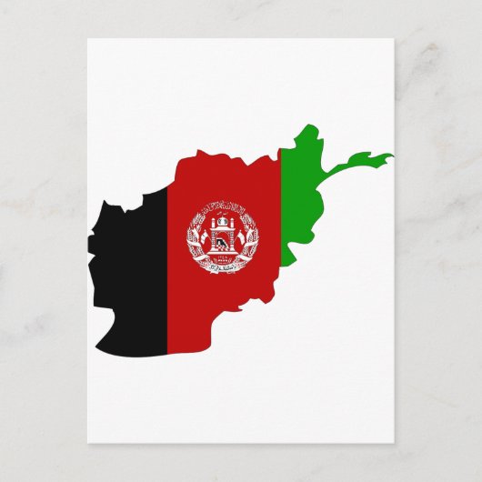 Afghanistan-Flaggenkarte Postkarte (Vorderseite)