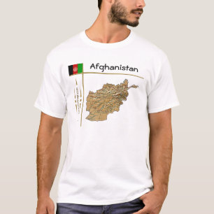 Afghanistan-Karte + Flagge + Titel T-Shirt
