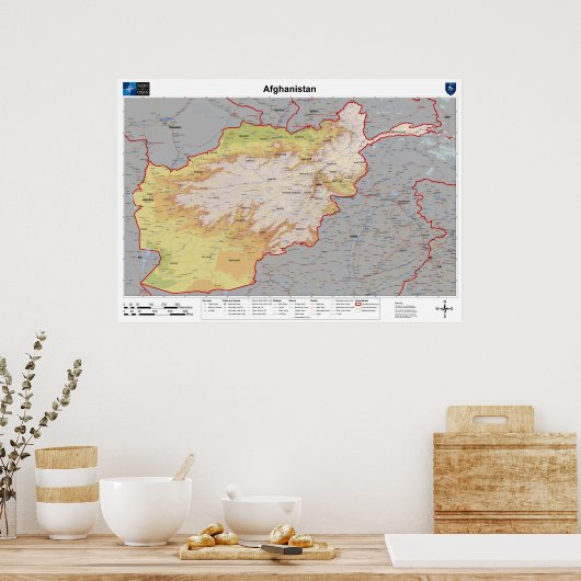 Afghanistan-Karte Poster (Küche)