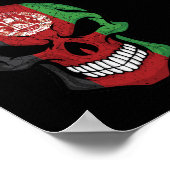 Afghanistan lächelt Schädelflagge Poster (Ecke)