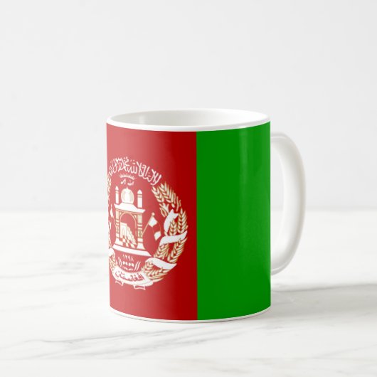 Afghanistan-Landesflaggesymbol lang Kaffeetasse (VorderseiteRechts)