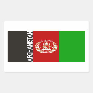 Afghanistan-Landesflaggesymbol-Namentext Rechteckiger Aufkleber
