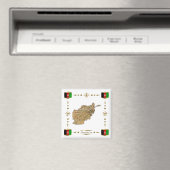 Afghanistan Map + Flaggen Magnet (In Situ (Geschirrspüler))
