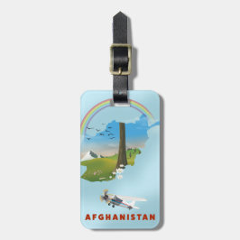 Afghanistan Map Landschaftsreisepaket Gepäckanhänger