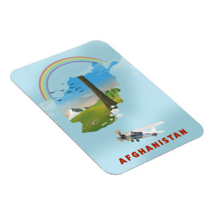 Afghanistan Map Landschaftsreisepaket Magnet
