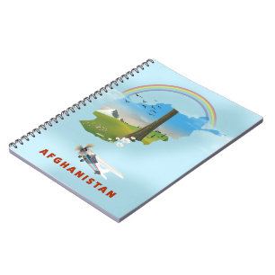 Afghanistan Map Landschaftsreisepaket Notizblock