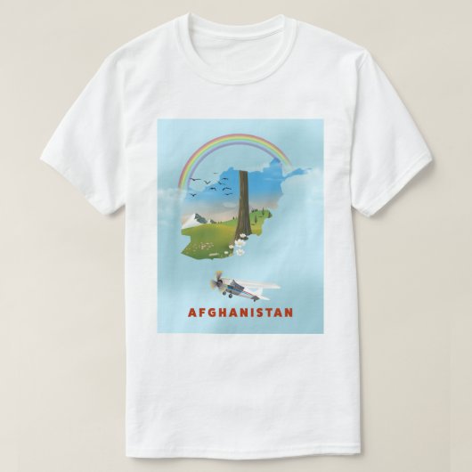 Afghanistan Map Landschaftsreisepaket T-Shirt (Design vorne)
