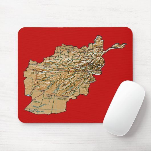 Afghanistan Map Mousepad (Mit Mouse)