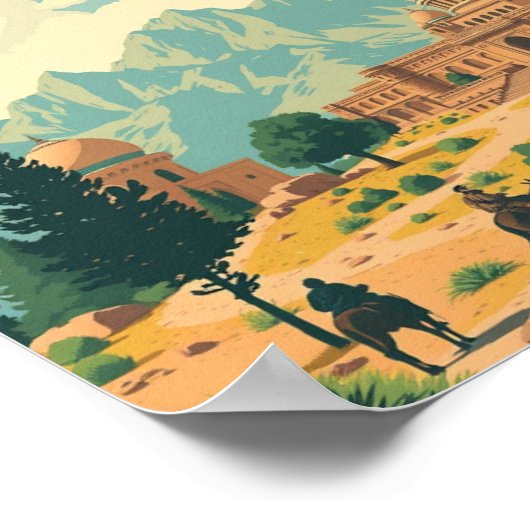 Afghanistan-Reise-Illustration Poster (Ecke)