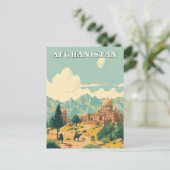 Afghanistan-Reise-Illustration Postkarte (Stehend Vorderseite)