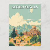 Afghanistan-Reise-Illustration Postkarte (Vorderseite)