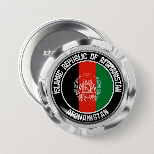 Afghanistan-Runde Button (Vorne & Hinten)