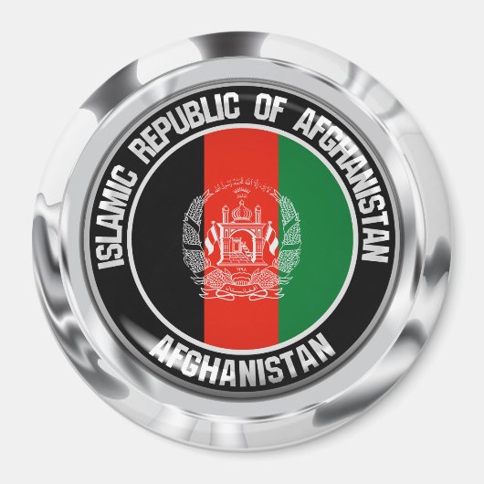 Afghanistan-Runde Magnet (Vorne)