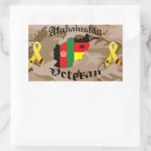 Afghanistan Veteran German Rechteckiger Aufkleber (Tasche)