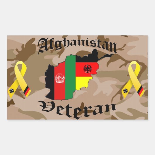 Afghanistan Veteran German Rechteckiger Aufkleber (Vorderseite)