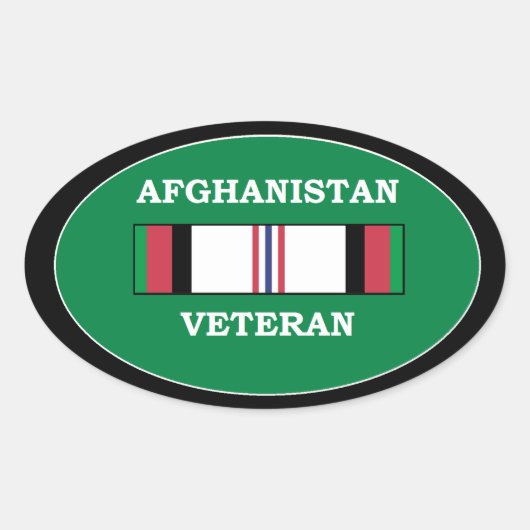 Afghanistan Veteran Ovaler Aufkleber (Vorderseite)