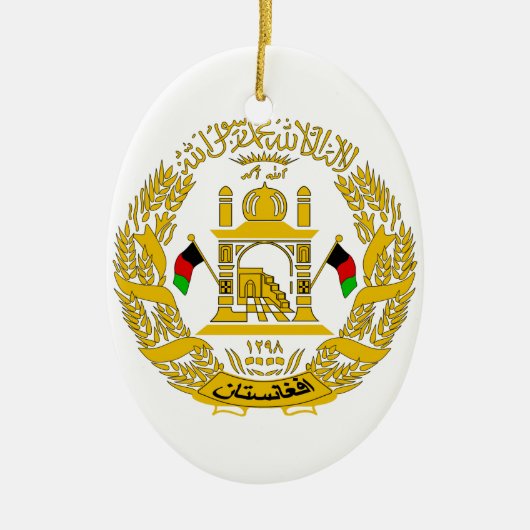 Afghanistan-Wappen Keramikornament (Vorne)