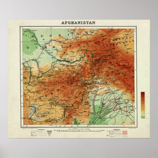 AfghanistanPanoramakarte Afghanistan Poster (Vorne)