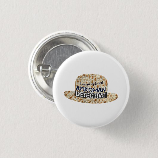 Afikoman Afikomen Detective. Matzah Passover Gesch Button (Vorne & Hinten)