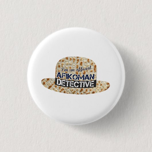 Afikoman Afikomen Detective. Matzah Passover Gesch Button (Vorderseite)