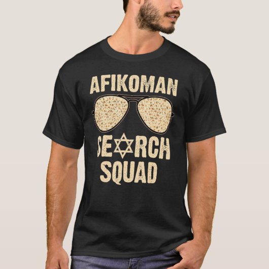 Afikoman Search Squad Funny Passover Seder Sunglas T-Shirt (Vorderseite)