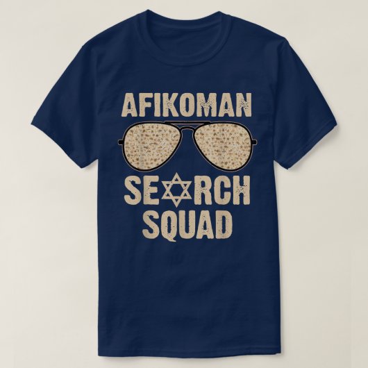 Afikoman Search Squad Funny Passover Seder Sunglas T-Shirt (Design vorne)