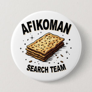 Afikoman-Suchteam Hanukkah Jüdische Lebensmittelli Button
