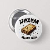 Afikoman-Suchteam Hanukkah Jüdische Lebensmittelli Button (Vorne & Hinten)