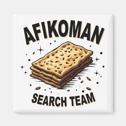 Afikoman-Suchteam Hanukkah Jüdische Lebensmittelli Magnet (Vorne)