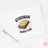 Afikoman-Suchteam Hanukkah Jüdische Lebensmittelli Runder Aufkleber (Umschlag)