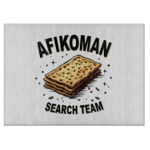 Afikoman-Suchteam Hanukkah Jüdische Lebensmittelli Schneidebrett