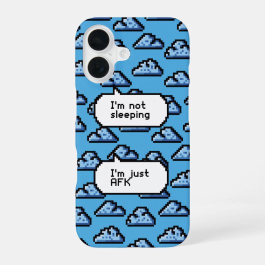 AFK Clouds – Retro-Pixel-Telefon iPhone 16 Hülle (Rückseite)
